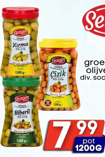Özbaktat Supermarkt Sezgin groene olijven aanbieding