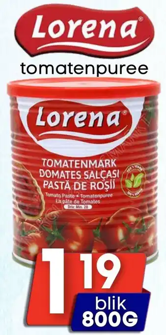 Özbaktat Supermarkt Lorena tomatenpuree aanbieding