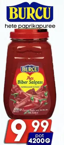Özbaktat Supermarkt Burcu hete paprikapuree aanbieding