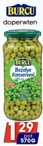 Özbaktat Supermarkt Burcu doperwten aanbieding