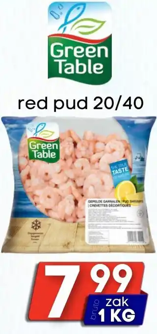 Özbaktat Supermarkt Green Table red pud 20/40 aanbieding