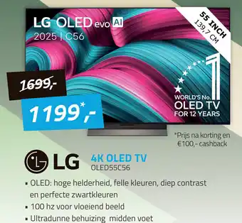 Obbink LG 4K OLED TV OLED55C56 aanbieding