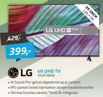 Obbink LG 4K UHD TV 55UR78006 aanbieding
