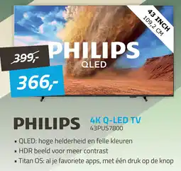 Obbink PHILIPS 4K Q-LED TV 43PUS7800 aanbieding