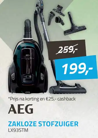Obbink AEG Zakloze stofzuiger LX93STM aanbieding