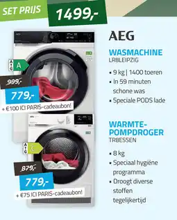 Obbink AEG Wasmachine en Warmtepompdroger aanbieding