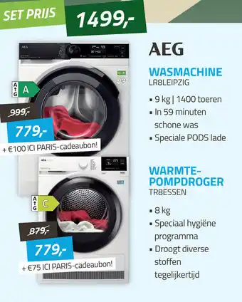 Obbink AEG Wasmachine en Warmtepompdroger aanbieding