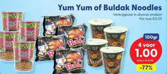 Die Grenze Yum Yum of Buldak Noodles aanbieding