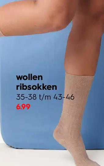 HEMA Wollen ribsokken aanbieding