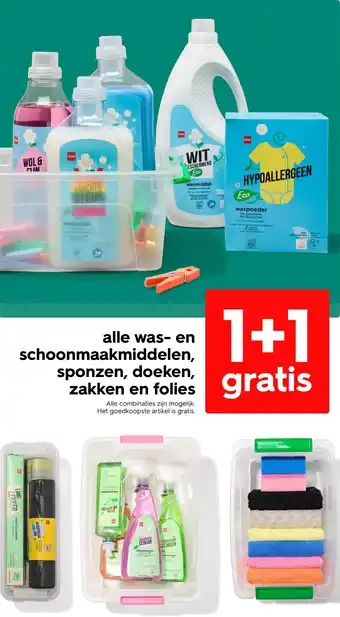 HEMA Alle was en schoonmaakmiddelen, sponzen, doeken, zakken en folies aanbieding