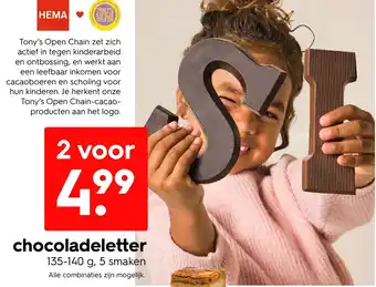 HEMA Chocoladeletter aanbieding