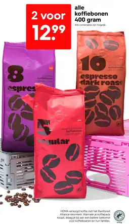 HEMA Alle koffiebonen aanbieding