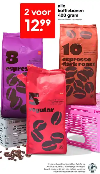 HEMA Alle koffiebonen aanbieding