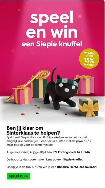 HEMA Speel en win een Siepie knuffel aanbieding