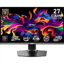 MediaMarkt MSI MPG 272URX QD-OLED - 26.5 inch - 3840 x 2160 (Ultra HD 4K) - 0.03 ms - 240 Hz aanbieding