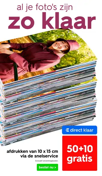 HEMA Afdrukken van 10 x 15 cm via de snelservice aanbieding
