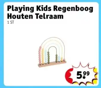 Kruidvat Playing Kids Regenboog Houten Telraam aanbieding
