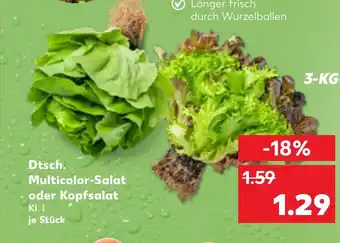 Kaufland DE Dtsch. Multicolor Salat oder Kopfsalat aanbieding