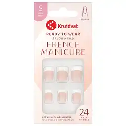 Kruidvat Kruidvat Salon Nails French Manicure Short Length Kunstnagels aanbieding