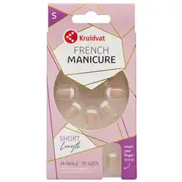 Kruidvat Kruidvat Salon Nails French Manicure Short Length Kunstnagels aanbieding