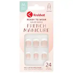 Kruidvat Kruidvat Salon Nails French Manicure Medium Length Kunstnagels aanbieding