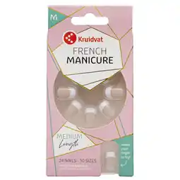 Kruidvat Kruidvat Salon Nails French Manicure Medium Length Kunstnagels aanbieding