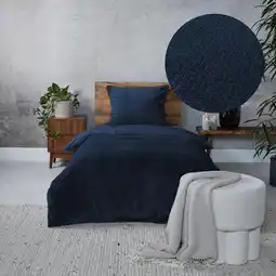 Action Teddy Hongaarse punt dekbedovertrek - petrolblauw aanbieding