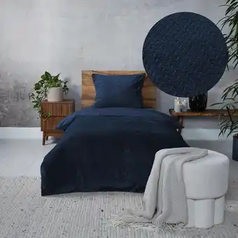 Action Teddy Hongaarse punt dekbedovertrek - petrolblauw aanbieding