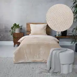 Action Teddy Hongaarse punt dekbedovertrek - crème-wit aanbieding