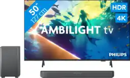 Coolblue Philips Ambilight 50 PUS8000 4K (2025) + Philips TAB5309 aanbieding