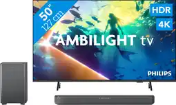 Coolblue Philips Ambilight 50 PUS8000 4K (2025) + Philips TAB5309 aanbieding