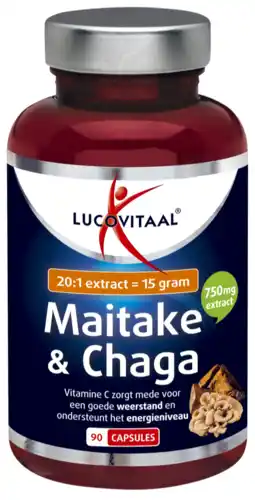 De Online Drogist Lucovitaal Maitake & Chaga Capsules aanbieding