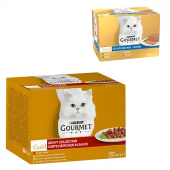 Zooplus 96 x 85 g Gourmet Gold natvoer + 24 x 85 g Gourmet Gold mousse gratis! - Fijne stukjes aanbieding