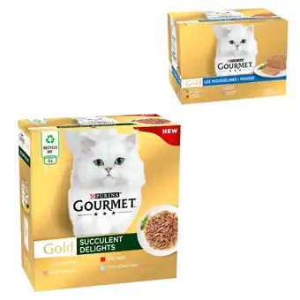 Zooplus 96 x 85 g Gourmet Gold natvoer + 24 x 85 g Gourmet Gold mousse gratis! - Sappige, fijne reepjes aanbieding