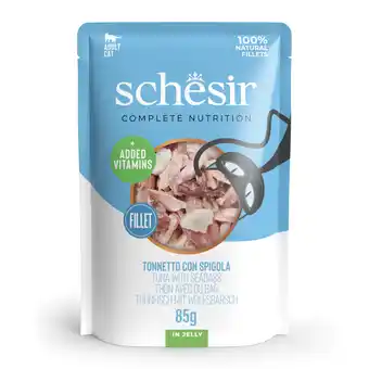 Zooplus 6x85g Tonijn met zeebaars Schesir Complete Nutrition in gelei natvoer voor katten aanbieding
