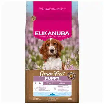 Zooplus Voordeelpakket: 2x3kg Eukanuba Grain Free Puppy Klein & Middelgroot Ras Zeevis Hondenvoer droog aanbieding