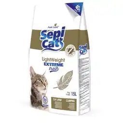 Zooplus 15% Korting! Sepicat LightWeight kattenbakvulling 8 L / 10 L of 15 L aanbieding
