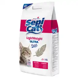 Zooplus 15% Korting! Sepicat LightWeight kattenbakvulling 8 L / 10 L of 15 L aanbieding