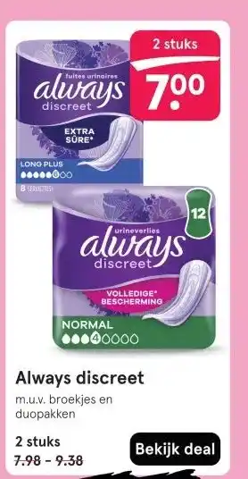 Etos Always discreet aanbieding