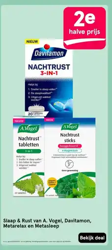 Etos Slaap & Rust van A. Vogel, Davitamon, Metarelax en Metasleep aanbieding