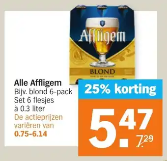 Albert Heijn Alle Affligem 6 flesjes a 0.3 liter aanbieding