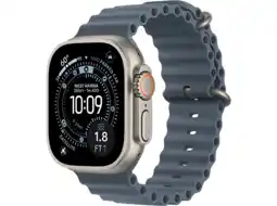 MediaMarkt Apple Watch Ultra 3gps + Cellular -49mmnatural Titanium Case - Anchor Blue Ocean Band Smartwatch aanbieding