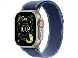 MediaMarkt Apple Watch Ultra 3gps + Cellular- 49mmnatural Titanium Case - Blue/bright Blue Trail Loop S/m Sm aanbieding