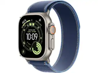 MediaMarkt Apple Watch Ultra 3gps + Cellular- 49mmnatural Titanium Case - Blue/bright Blue Trail Loop S/m Sm aanbieding