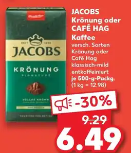 Kaufland DE Jacobs Krönung oder Café hag Kaffee aanbieding