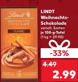 Kaufland DE LINDT Weihnachts- Schokolade aanbieding