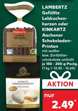 Kaufland DE LAMBERTZ Gefüllte Lebkuchen herzen oder KINKARTZ Aachener Schokoladen Printen aanbieding