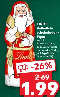 Kaufland DE LINDT Vollmilch schokoladen Figur aanbieding