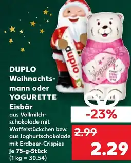 Kaufland DE Duplo Weihnachts mann oder YOGURETTE Eisbär aanbieding