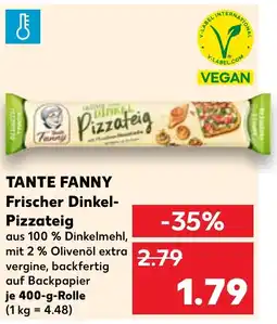Kaufland DE Tante fanny Frischer Dinkel Pizzateig aanbieding